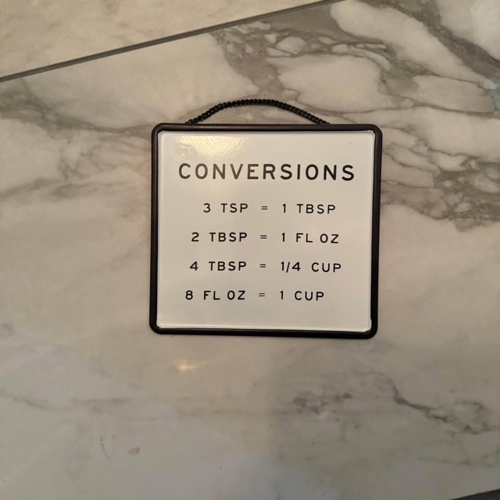 Measuring kitchen sign